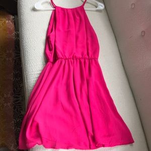 HOT PINK FLOWY LUSH DRESS- SIZE SMALL